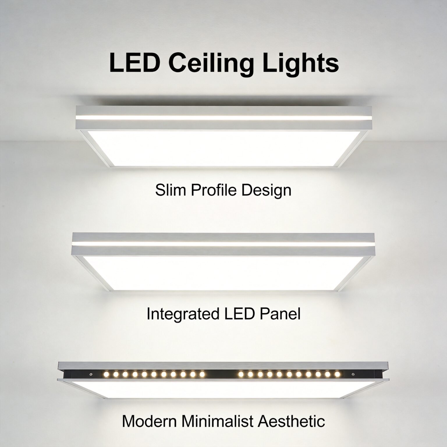 LED office panels with occupancy and daylight controls in a commercial ceiling