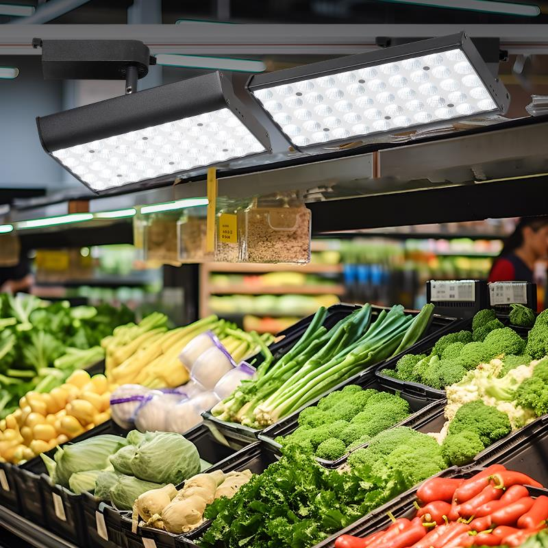 Food Retail Lighting: What Every Supermarket, Bakery, and Butcher Buyer Needs to Know High-quality LED lighting in the produce section with proper color rendering to keep vegetables looking fresh and vibrant