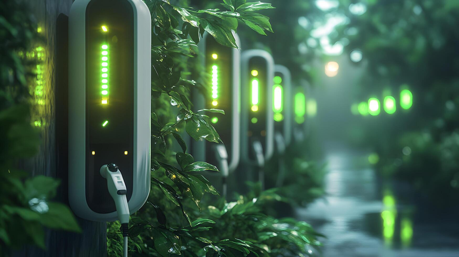 EV Charging Station LED Lighting in 2026: What Commercial Buyers Are Actually Specifying Outdoor EV charging parking lot with LED area lighting fixtures
