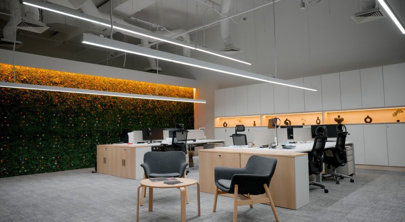 Why Your Commercial Building's Lighting Schedule Is Making Everyone Tired Modern office with circadian lighting