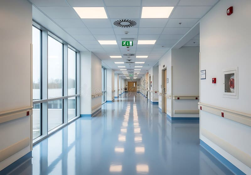 Hospital Lighting in 2026: What Healthcare Facility Buyers Actually Need to Know Hospital corridor with emergency exit lighting