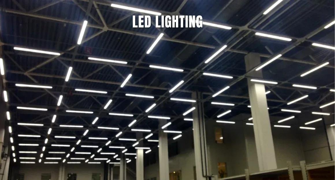 LED warehouse lighting installation