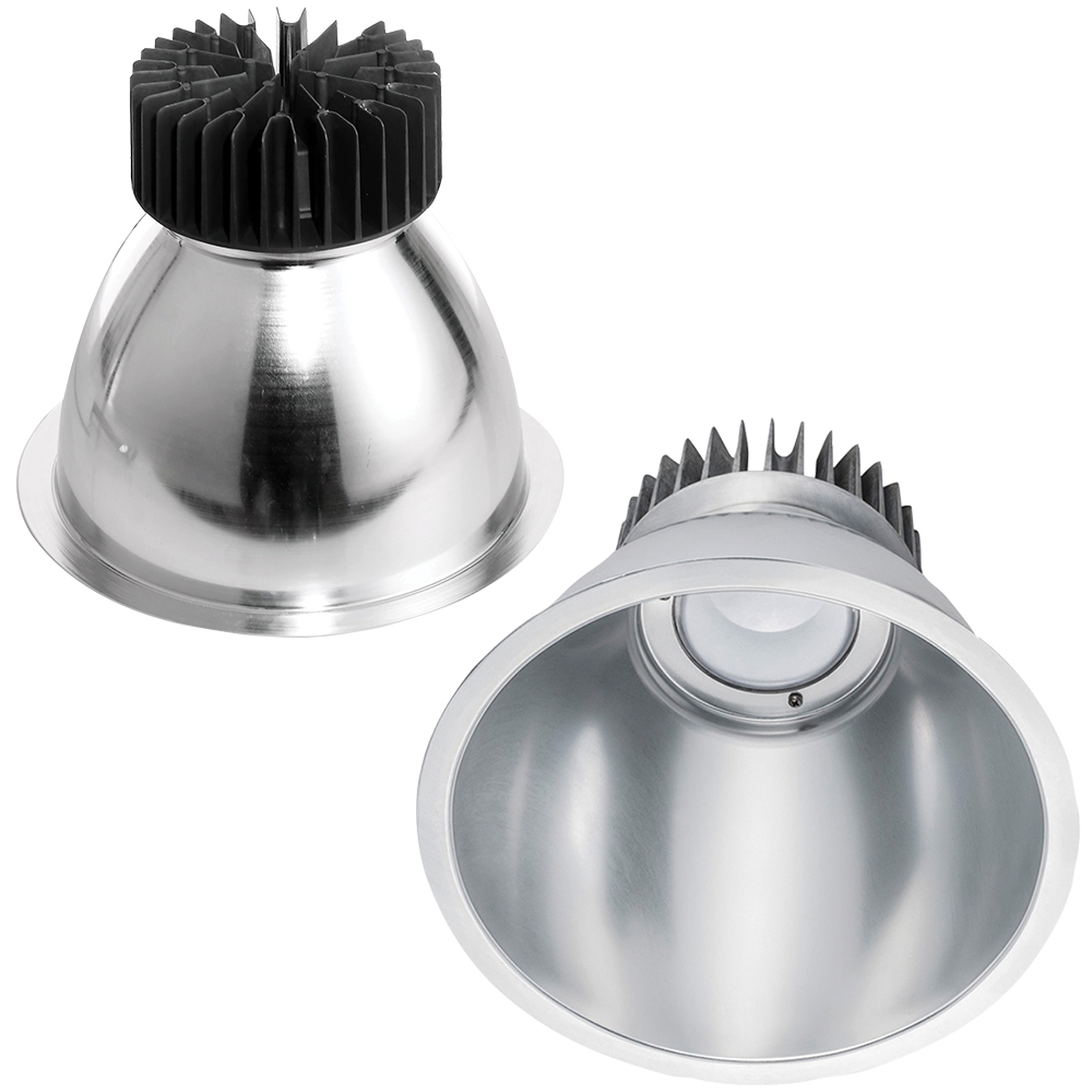Commercial LED downlight fixture close up