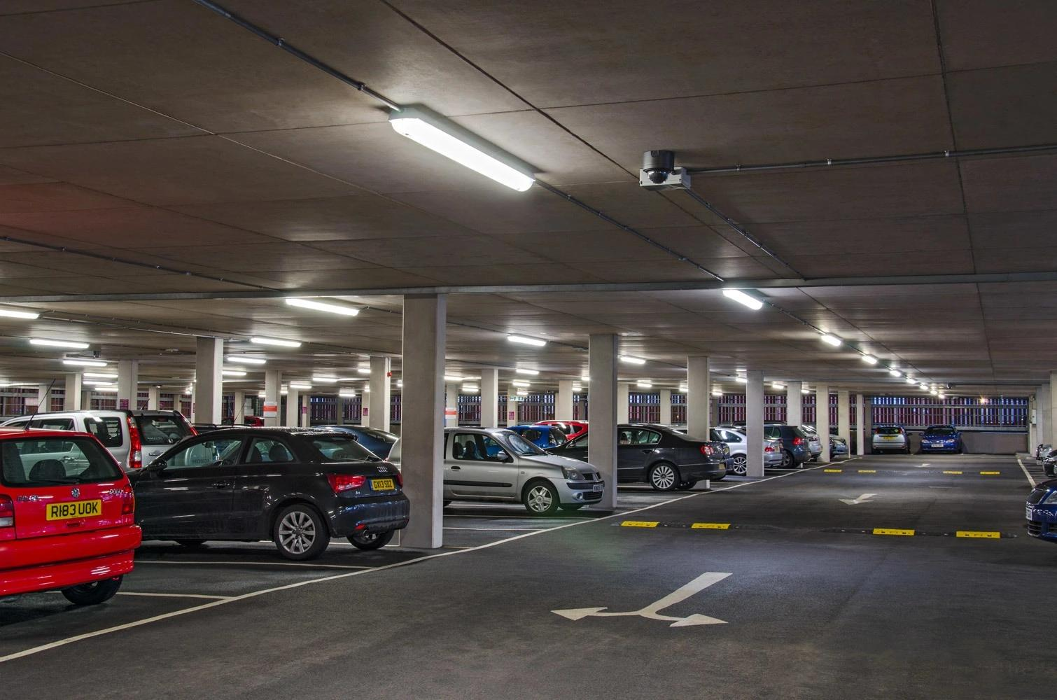 Parking Garage Lighting: The Retrofit Project Nobody Wants—But Everyone Needs Parking garage LED lighting installation close-up