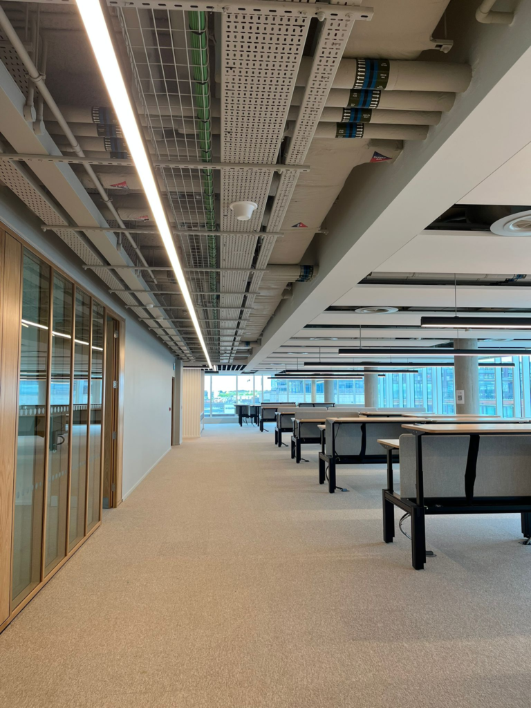 Commercial office with smart LED lighting system