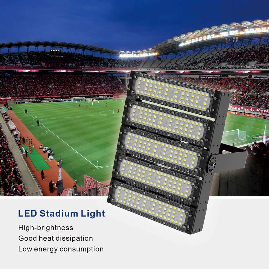 Commercial Sports & Stadium Lighting: Why Major Projects Are Ditching Metal Halide for LED LED stadium light fixture installed at night illuminating a packed football stadium