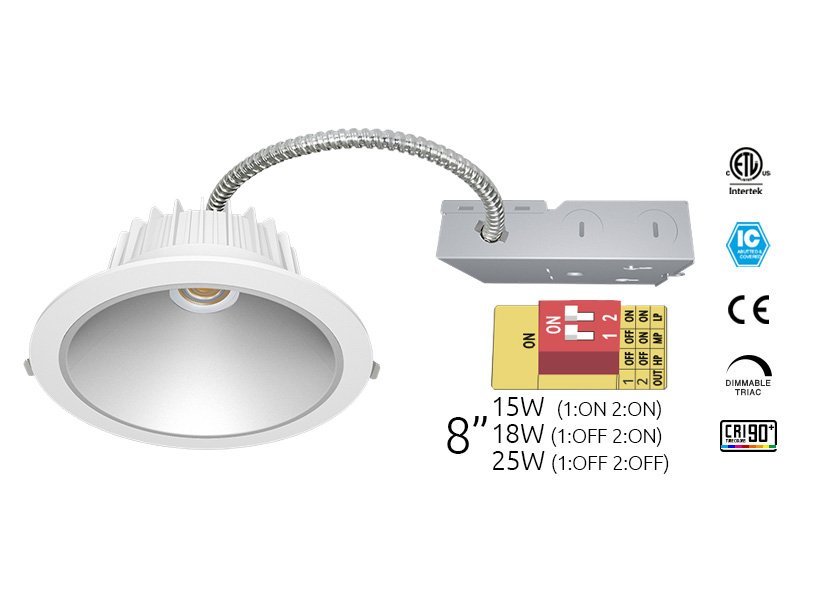 Commercial recessed COB downlight
